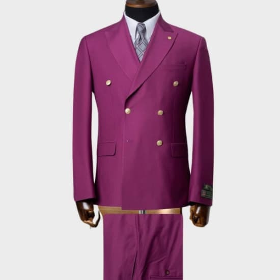 Men 2pcs Burgundy Suit