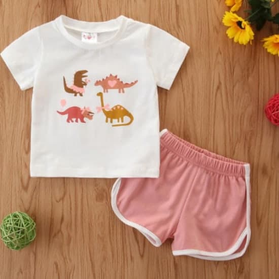 white shirt and baby pink short