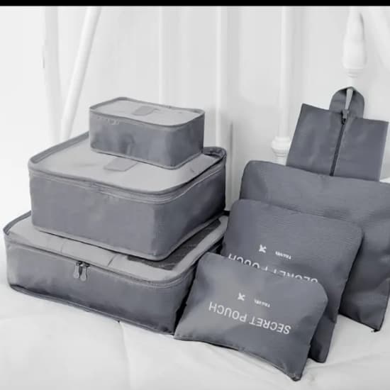 6pcs of travel packaging cube set, storageand finishing compression bag, fashion travel duffel bag , travel storage bag, polyvester material, nuetral, space-saving, outing, vacation,gift and other travel utensils, suitable for storing