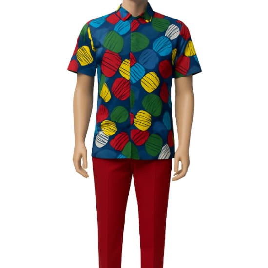 Vintage Multi-Colour Circle Print Shirt