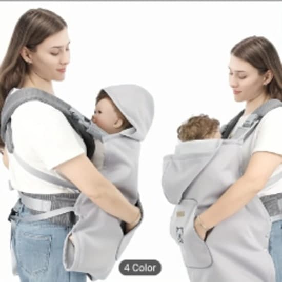 A Baby Plush Shawl, a Khaki Striped Blanket to Wrap Around The Stroller, a Multifunctional Blanket with a Hood, The Perfect Gift for a Baby