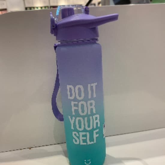 Gradient plastic bottle wth one -touch flip top (green &purpl