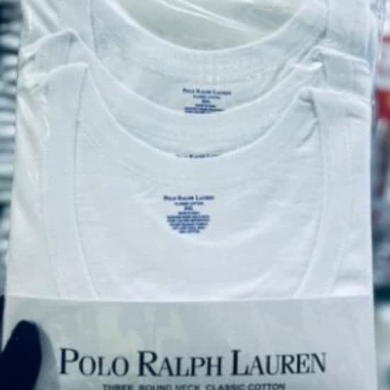 Original Plain white Polo Ralph Lauren Quality 3 in 1 Men's Round Neck Vest