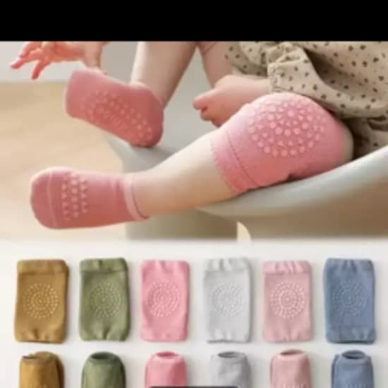 Knell Sets of Anti-Slip Anti-Fall Crawling And Walking Socks And Knee Pads for Toddlers, Suitable for Daily Crawling And Walking, Home Anti-Slip Floor Socks And Knee Pads to Children'S Knees from Injury.