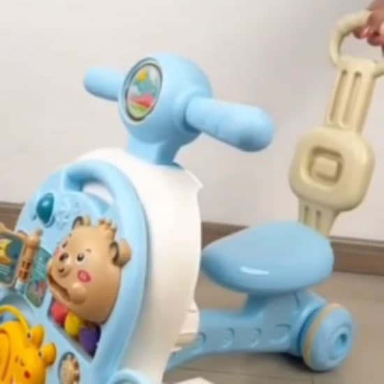 Multi-Kinetic Rocking Horse Walker, Can Be Used As Scooter, Bike, And Rocking Chair, Unisex, Silent Tires, Multi-Surface Use, 3 Colors, 4-Wheel Support Stable, Safe, Straight Handlebar, Balance Board