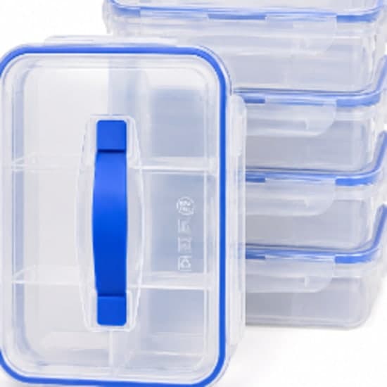 Handled Vertical Multi-Compartment Bento Lunch Box