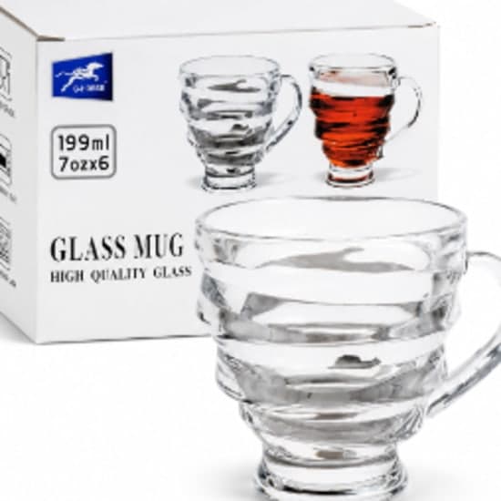 G-Horse Rippled Clear Glass Mug (199ml )