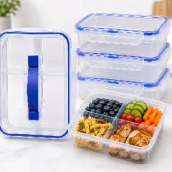 Deep 4-Grid Airtight Food Storage Container