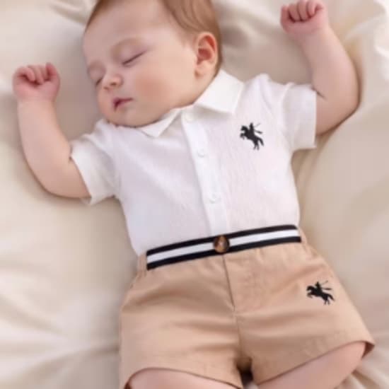 2pcs set for newborn baby boy with casual fashion short-sleeveless